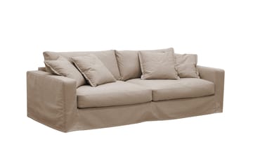 Valencia Extra Djup 3-sits Soffa med avtagbar och tvättbar klädsel - Ljusbrun - Möbler - Soffa - 3 sits soffa