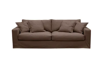 Valencia Extra Djup 3-sits Soffa med avtagbar och tvättbar klädsel - Mörkbrun - Möbler - Soffa - 3 sits soffa