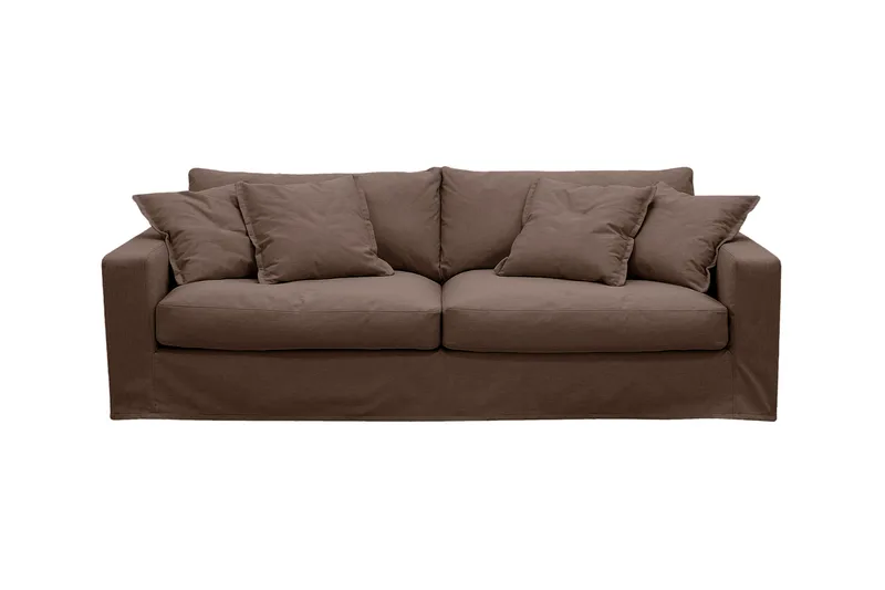 Valencia Extra Djup 3-sits Soffa med avtagbar och tvättbar klädsel - Mörkbrun - Möbler - Soffa - 3 sits soffa