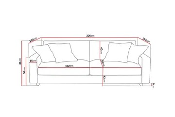 Valencia Extra Djup 3-sits Soffa - Taupe - Möbler - Soffa - 3 sits soffa