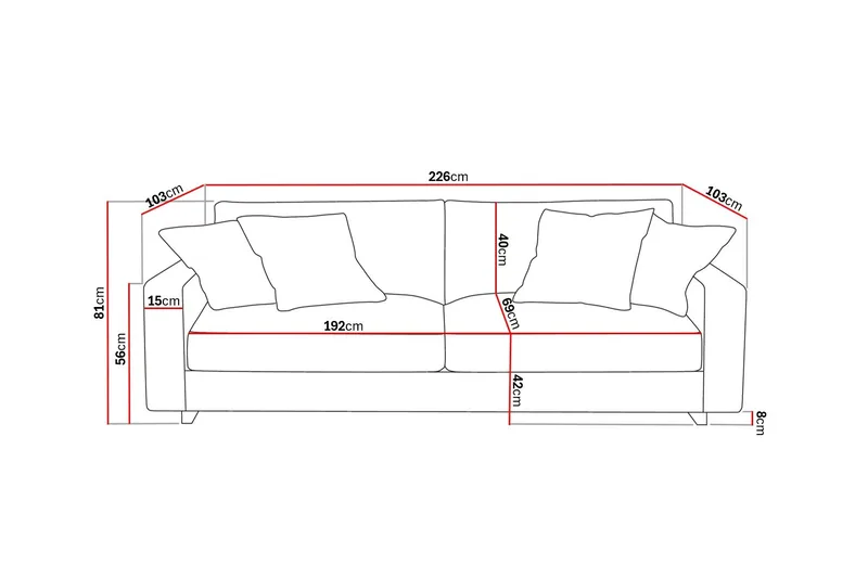 Valencia Extra Djup 3-sits Soffa - Taupe - Möbler - Soffa - 3 sits soffa