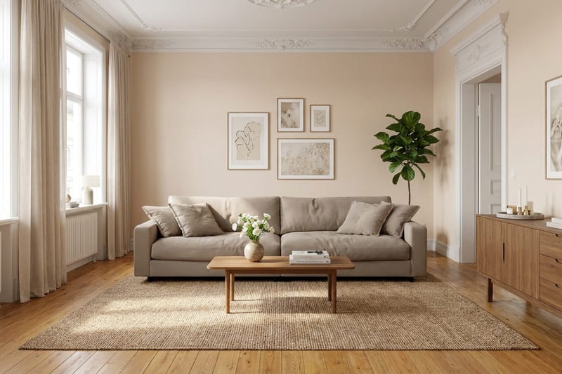Valencia Extra Djup 4-sits Soffa i Chenille - Brun - Möbler - Soffa - 4 sits soffa
