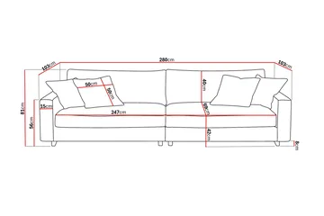 Valencia Extra Djup 4-sits Soffa i Chenille - Brun - Möbler - Soffa - 4 sits soffa