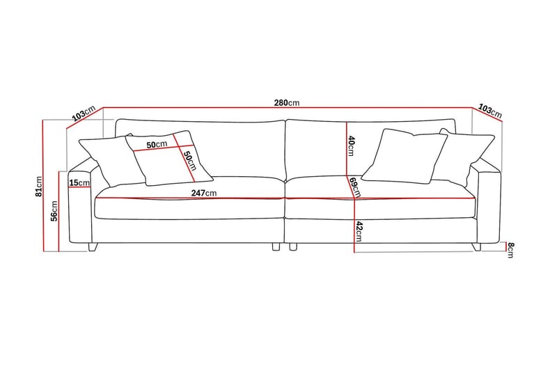 Valencia Extra Djup 4-sits Soffa - Möbler - Soffa - 4 sits soffa