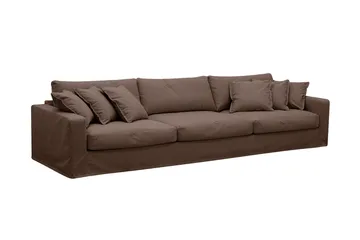 Valencia Extra Djup 5-sits soffa + fåtölj med avtagbar och tvättbar klädsel - Mörkbrun - Möbler - Soffa - Soffgrupp