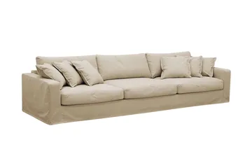 Valencia Extra Djup 5-sits soffa + fotpall med avtagbar och tvättbar klädsel - Beige - Möbler - Soffa - Soffgrupp