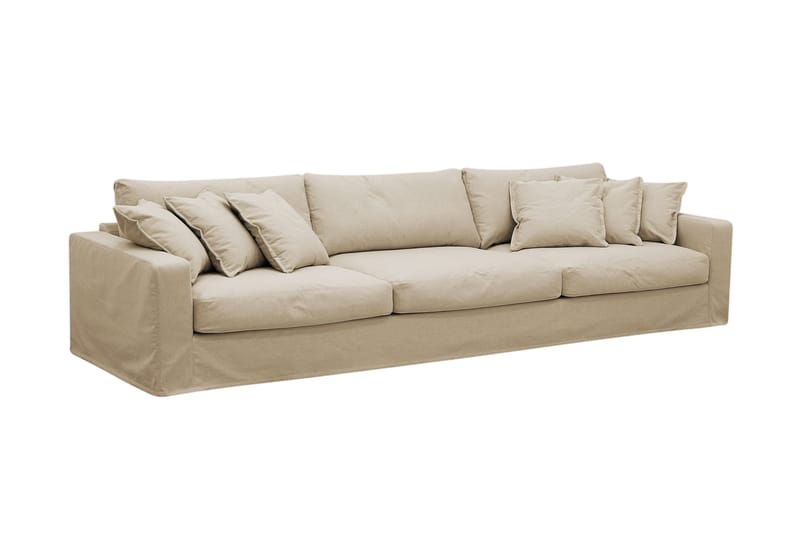 Valencia Extra Djup 5-sits soffa + fotpall med avtagbar och tvättbar klädsel - Beige - Möbler - Soffa - Soffgrupp