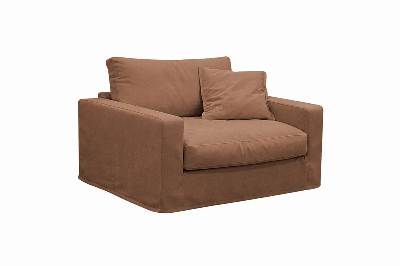 Valencia Extra Djup 5-sits soffa + fåtölj med avtagbar och tvättbar klädsel - Rostbrun - Möbler - Soffa - Soffgrupp