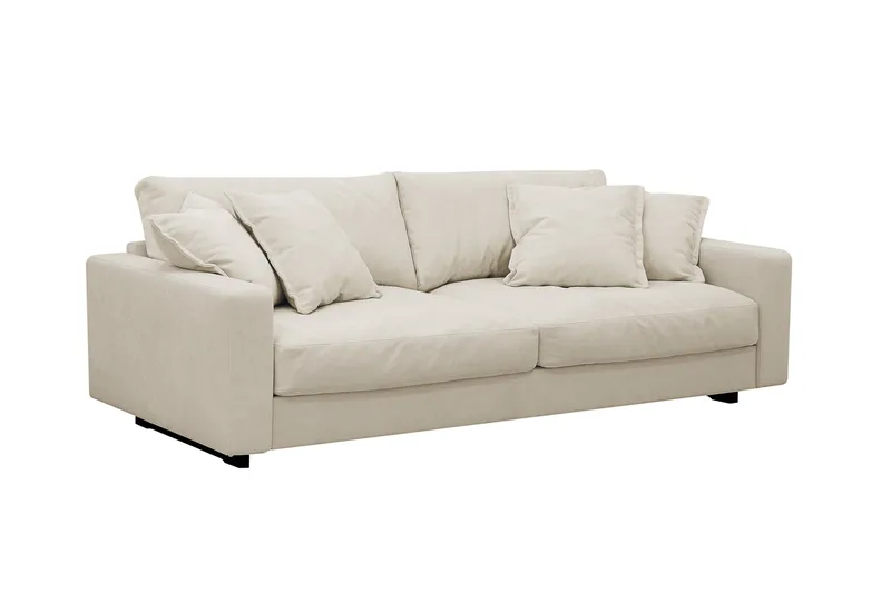 Valencia Soffgrupp Extra Djup 3-sits Soffa + Fåtölj i Chenille - Beige - Möbler - Soffa - Soffgrupp