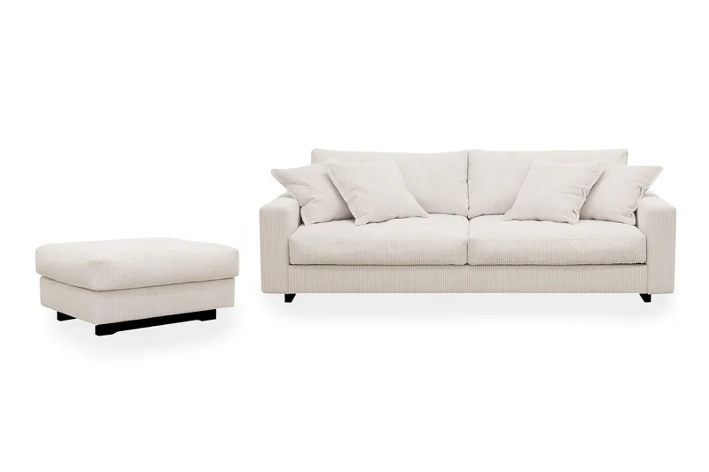 Valencia Soffgrupp Extra Djup 3-sits Soffa + Fotpall, Offwhite
