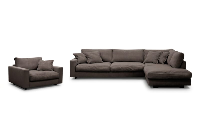 Valencia Soffgrupp Extra Djup 4-sits Schäslong Höger + Fåtölj, Taupe
