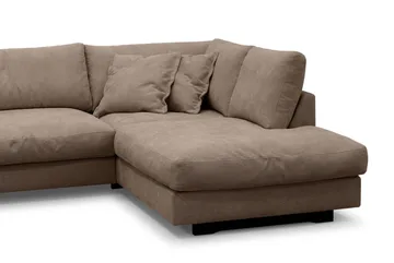 Valencia Soffgrupp Extra Djup 4-sits Schäslong Höger + Fotpall - Mörkbrun - Möbler - Soffa - Soffgrupp
