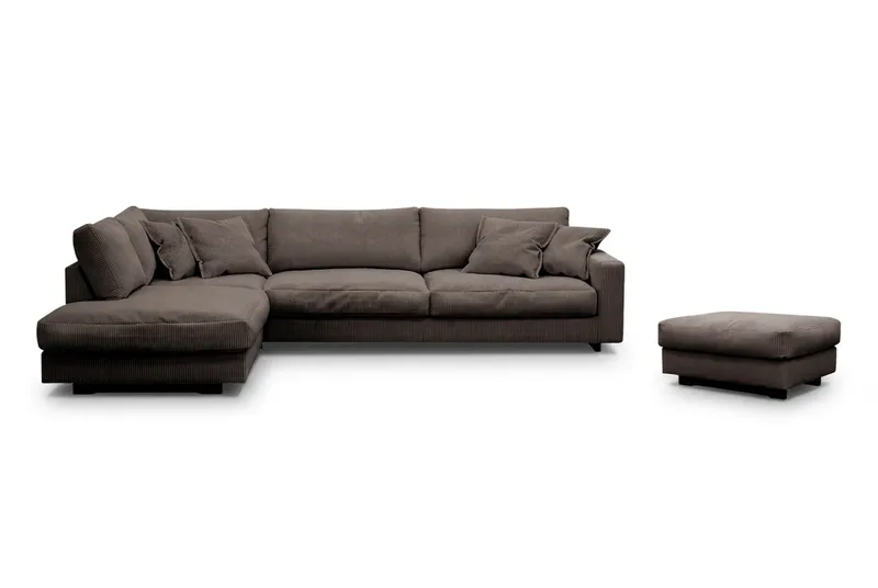 Valencia Soffgrupp Extra Djup 4-sits Schäslong Vänster + Fotpall, Taupe