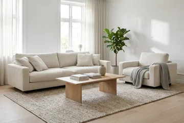 Valencia Soffgrupp Extra Djup 4-sits Soffa + Fåtölj - Beige - Möbler - Soffa - Soffgrupp