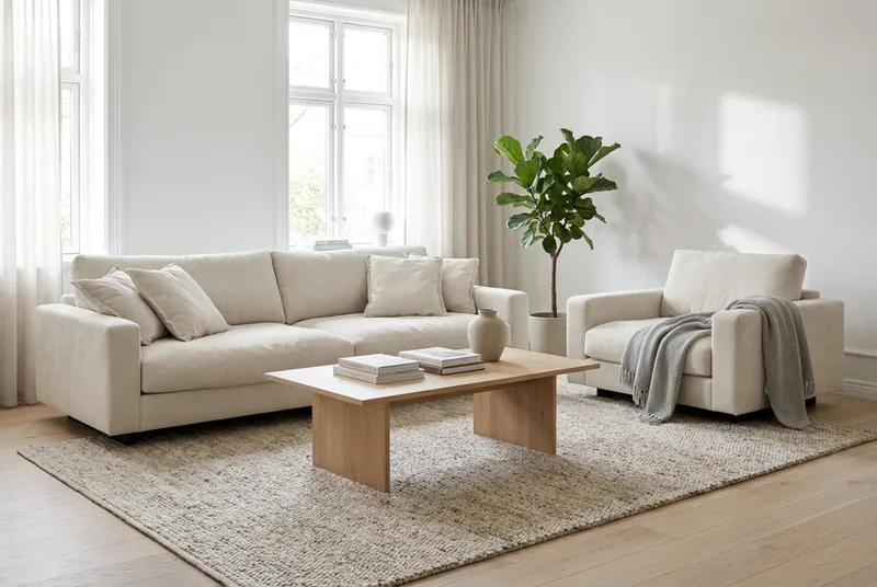 Valencia Soffgrupp Extra Djup 4-sits Soffa + Fåtölj - Beige - Möbler - Soffa - Soffgrupp