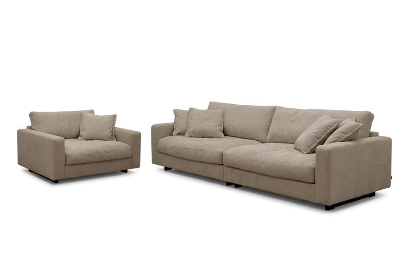 Valencia Soffgrupp Extra Djup 4-sits Soffa + Fåtölj - Brun - Möbler - Soffa - Soffgrupp