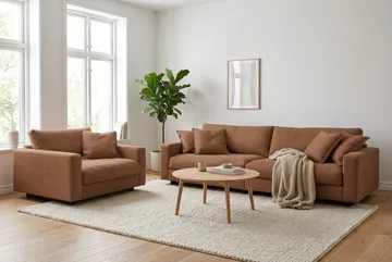 Valencia Soffgrupp Extra Djup 4-sits Soffa + Fåtölj - Rostbrun - Möbler - Soffa - Soffgrupp