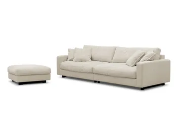 Valencia Soffgrupp Extra Djup 4-sits Soffa + Fotpall - Beige - Möbler - Soffa - Soffgrupp