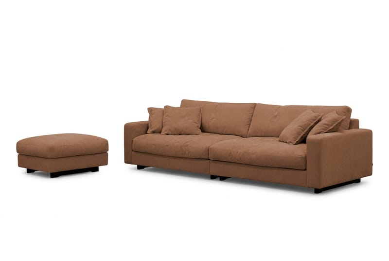 Valencia Soffgrupp Extra Djup 4-sits Soffa + Fotpall - Rostbrun - Möbler - Soffa - Soffgrupp