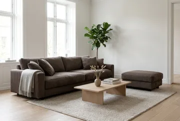 Valencia Soffgrupp Extra Djup 4-sits Soffa + Fotpall - Taupe - Möbler - Soffa - Soffgrupp