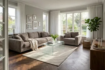 Valencia Soffgrupp Extra Djup 5-sits Soffa + Fåtölj i Chenille - Brun - Möbler - Soffa - Soffgrupp