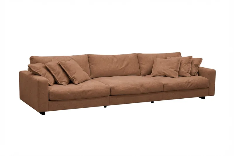 Valencia Soffgrupp Extra Djup 5-sits Soffa + Fåtölj i Chenille - Rostbrun - Möbler - Soffa - Soffgrupp