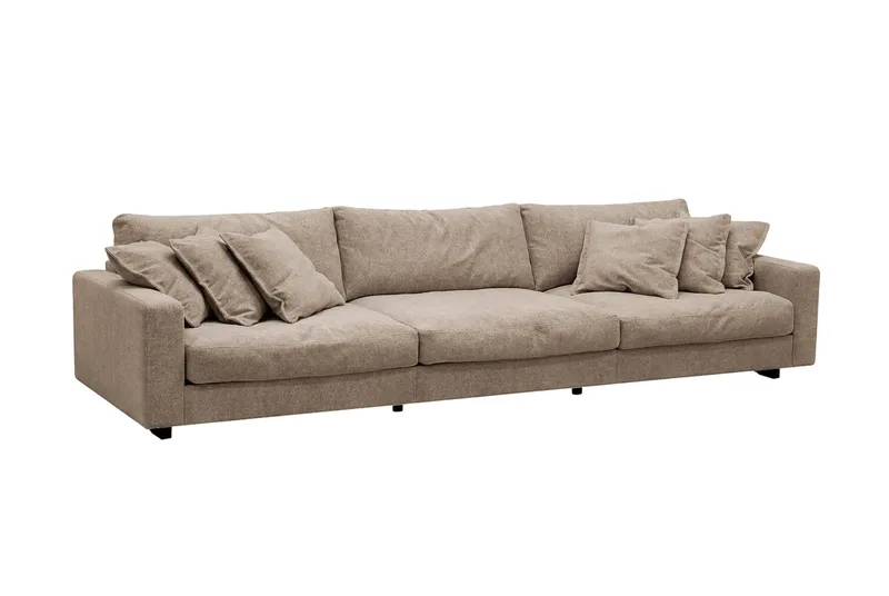 Valencia Soffgrupp Extra Djup 5-sits Soffa + Fotpall i Chenille - Brun - Möbler - Soffa - Hörnsoffa