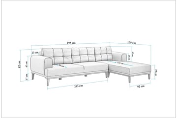 Valsot 4-sits Soffa med Divan - Antracit - Möbler - Soffa - Divansoffa & schäslongsoffa - 4 sits soffa med divan