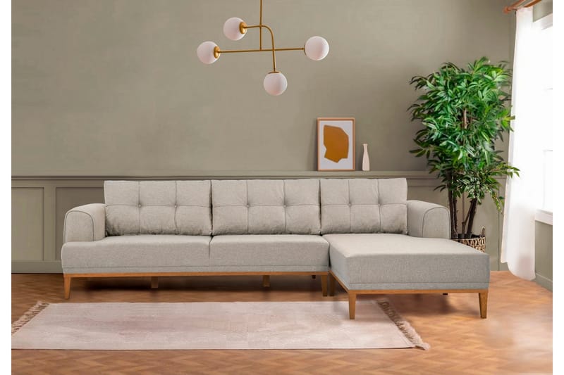 Valsot 4-sits Soffa med Divan - Creme - Möbler - Soffa - Divansoffa & schäslongsoffa - 4 sits soffa med divan