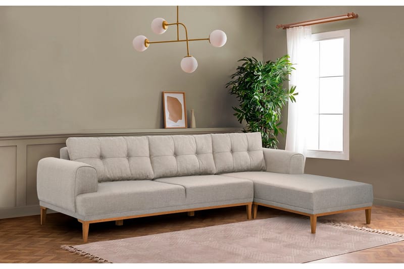 Valsot 4-sits Soffa med Divan - Creme - Möbler - Soffa - Divansoffa & schäslongsoffa - 4 sits soffa med divan
