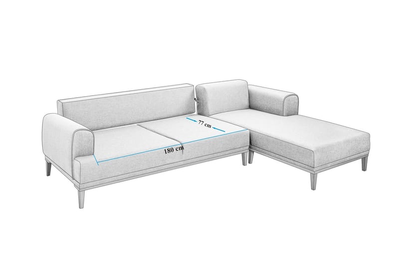 Valsot 4-sits Soffa med Divan - Creme - Möbler - Soffa - Divansoffa & schäslongsoffa - 4 sits soffa med divan