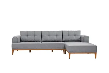 Valsot 4-sits Soffa med Divan - Grå - Möbler - Soffa - Divansoffa & schäslongsoffa - 4 sits soffa med divan