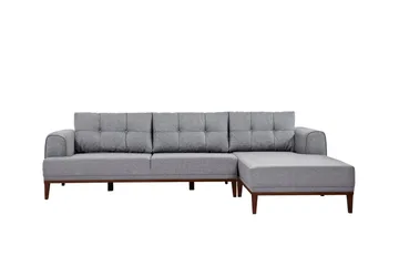 Valsot 4-sits Soffa med Divan - Grå - Möbler - Soffa - Divansoffa & schäslongsoffa - 4 sits soffa med divan