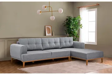 Valsot 4-sits Soffa med Divan - Grå - Möbler - Soffa - Divansoffa & schäslongsoffa - 4 sits soffa med divan