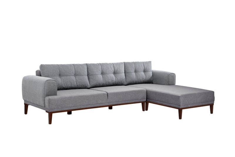 Valsot 4-sits Soffa med Divan - Grå - Möbler - Soffa - Divansoffa & schäslongsoffa - 4 sits soffa med divan