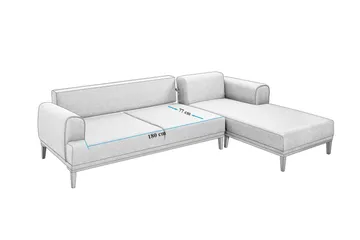 Valsot 4-sits Soffa med Divan - Grå - Möbler - Soffa - Divansoffa & schäslongsoffa - 4 sits soffa med divan