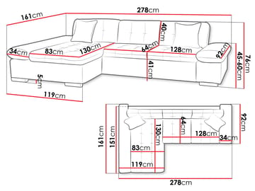 Vananda 3-sits Soffa med divan höger och förvaring - Mörkbrun - Möbler - Soffa - Divansoffa & schäslongsoffa