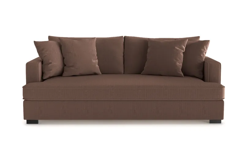 Vanlig Soffa utan divan & schäslong Scandinavian Choice Rossita Djup 3-sits Sammetsoffa Hel dyna Brown