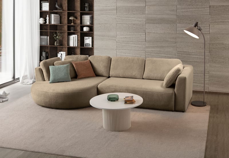 Venezia Hörnsoffa 310x75x105 cm - Brun - Möbler - Soffa - Hörnsoffa
