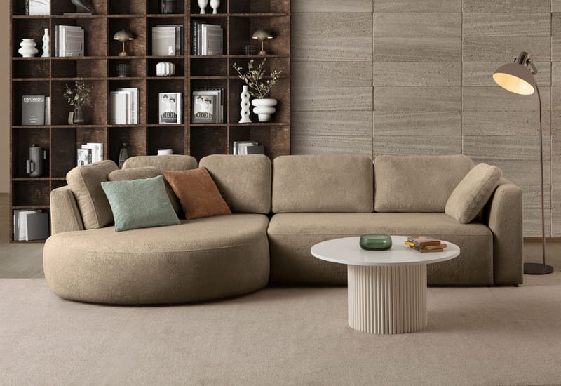 Venezia Hörnsoffa 310x75x105 cm - Brun - Möbler - Soffa - Hörnsoffa
