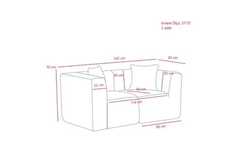 Veyno Soffa 2-sits - Antracit - Möbler - Soffa - Modulsoffa - Komplett modulsoffa