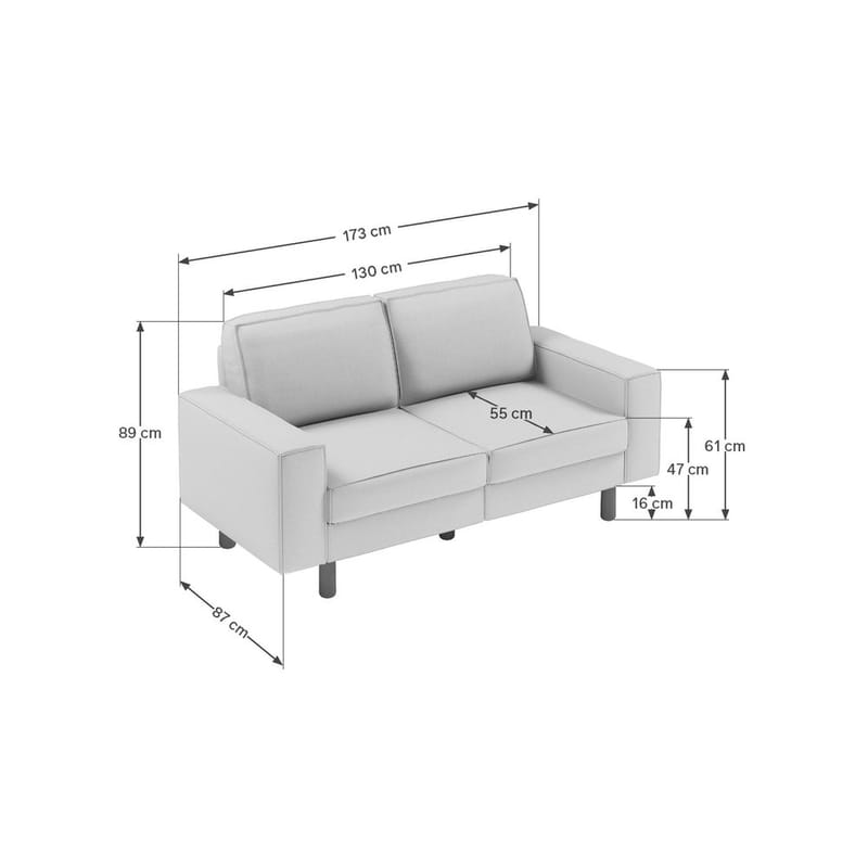 Vilsa 2-sits Soffa - Brun/Mörkgrå - Möbler - Soffa - 2 sits soffa
