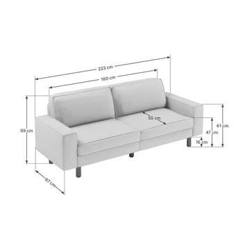 Vilsa 3-sits Soffa - Brun/Flerfärgad - Möbler - Soffa - Sammetssoffa