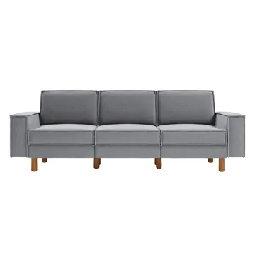 Vilsa 3-sits Soffa - Grå - Möbler - Soffa - Sammetssoffa