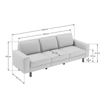 Vilsa 3-sits Soffa - Mörkblå - Möbler - Soffa - 3 sits soffa