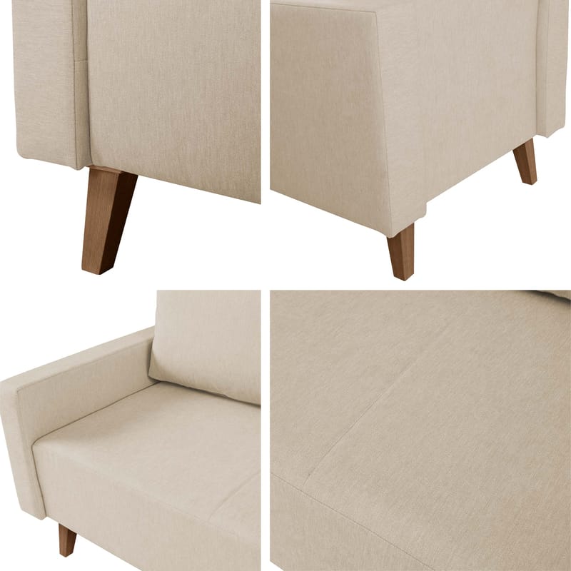 Waldsten Soffgrupp - 3-sits Bäddsoffa + 2 Fåtöljer - beige - Möbler - Soffa - Soffgrupp