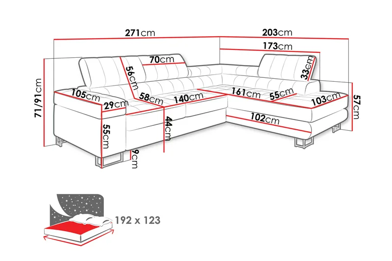 Warwick Bäddsoffa med Schäslong 3-sits - Grön - Möbler - Soffa - Sammetssoffa