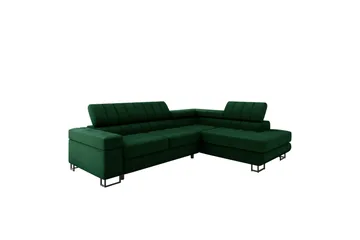 Warwick Bäddsoffa med Schäslong 3-sits - Grön - Möbler - Soffa - Sammetssoffa