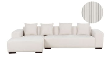 Westerfeld 4-sits Vänster L-formad Hörnsoffa 285 cm i Manchestertyg - Vit - Möbler - Soffa - Hörnsoffa