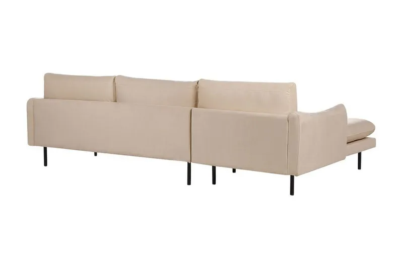 Woodal Hörnsoffa 4-sits - Beige/Svart - Möbler - Soffa - Sammetssoffa